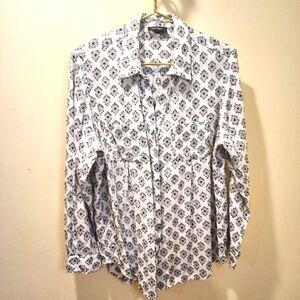 Lord & Taylor button Down long sleeves casual  blouse size XL
